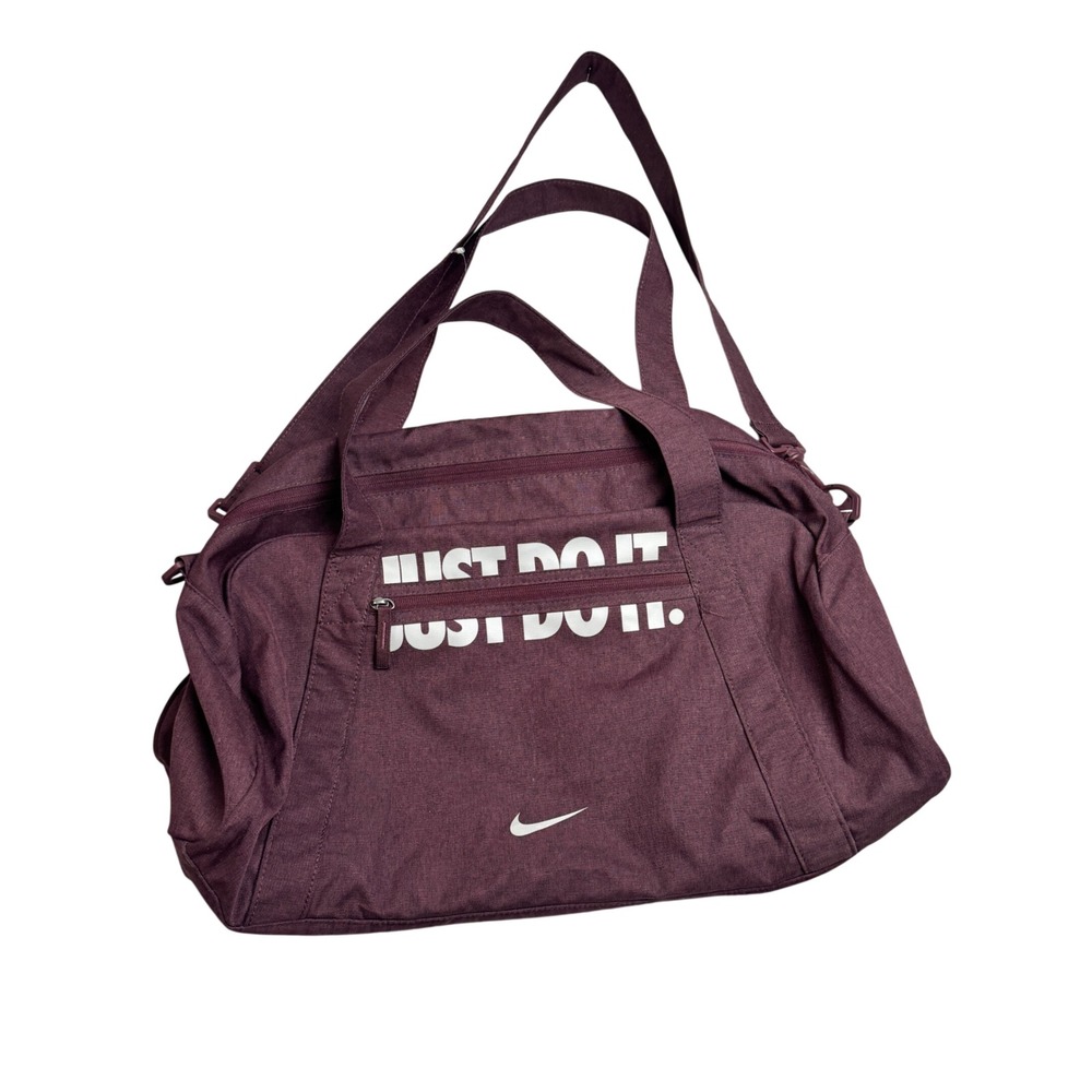 Nike Just Do It Gym Club Duffel Bag Medium Burgundy Training‎ Travel Bag